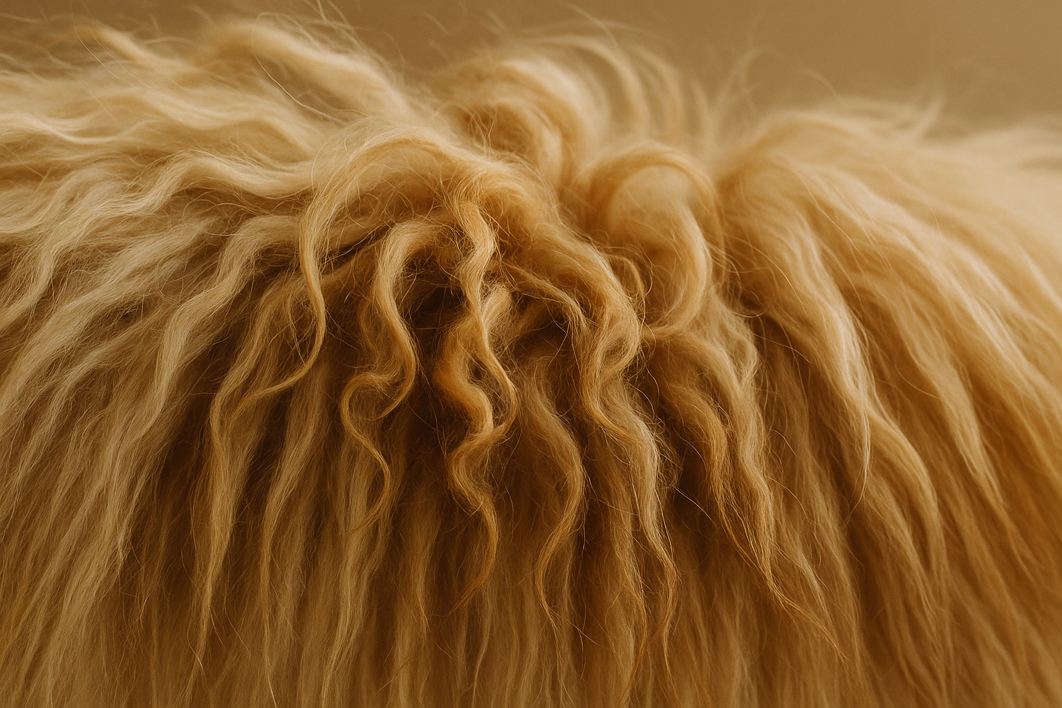 Close-up of a tangled dog coat showing early matting